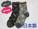【ヤマモトソックス】 日本製 2足セット 送料無料 子供 靴下 キッズ 男の子 子供用靴下 恐竜柄クルーソックス16~18cm