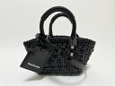 BALENCIAGA バレンシアガ ビストロ XXS かごバッグ ショルダーバッグ エナメル ブラック 678028 美品【中古】