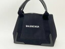 BALENCIAGA バレンシアガ ネイビーカバス S トートバッグ ハンドバッグ キャンバス ブラック ポーチ 339933【中古】