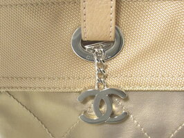CHANELシャネルパリビアリッツラージトートバッグゴールドコーティングカーフ中古【中古】