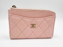 CHANEL シャネル タイムレスクラシック マトラッセ コインケース 小銭入れ カードケース L字ファスナー 財布 ラムスキン ピンク シャンパンゴールド金具 AP3179 【中古】