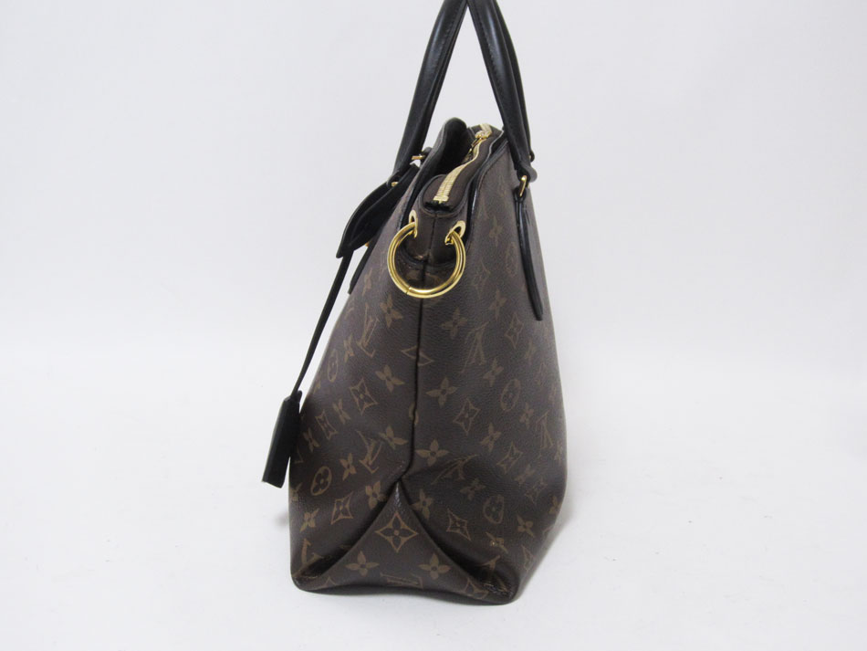 LOUIS VUITTON ルイウ゛ィトン モノグラム フラワージップド トートMM トートバッグ ショルダーバッグ 2WAY ブラック M44347 超美品【中古】