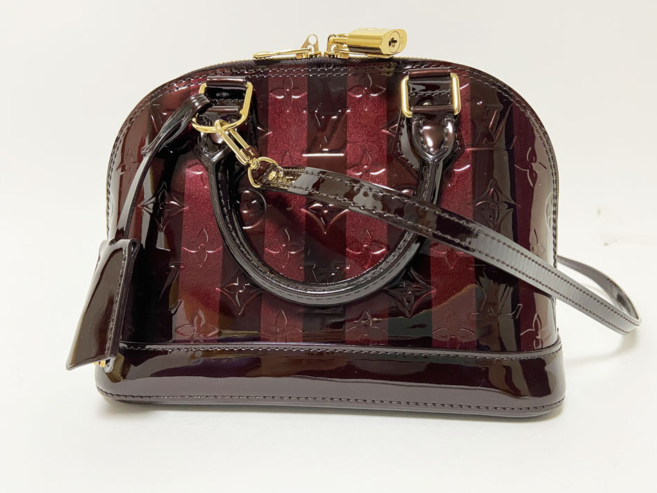 LOUIS VUITTON ルイヴィトン ヴェルニ レイユール アマラント アルマBB ハンドバッグ ショルダーバッグ 2WAY M91700 美品【中古】