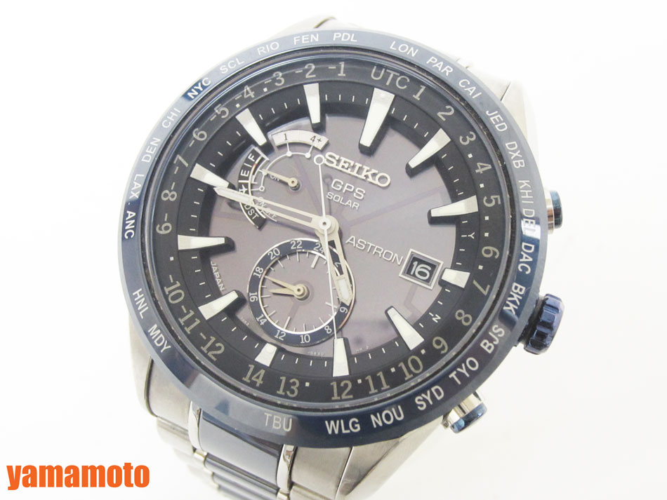 SEIKO セイコー ASTRON アストロン メンズウォッチ GPS電波 腕時計 セラミック チタン ブルー SBXA015 7X52-0AF0 【中古】