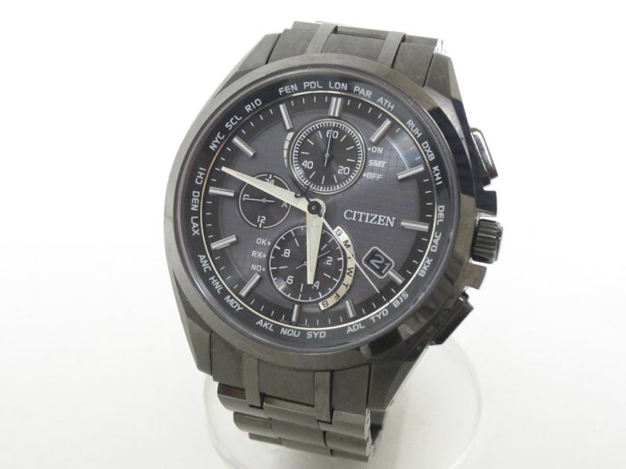 CITIZEN シチズン アテッサ eco-drive エコドライブ メンズウォッチ ソーラー電波 腕時計 チタン H804-T019731 美品 【中古】