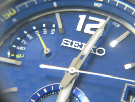 SEIKOセイコーBRIGHTZブライツメンズウォッチ腕時計ソーラー電波時計ブルー文字盤チタン8B63-0AS0超美品【中古】