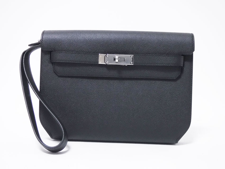 HERMES エルメス ケリー デペッシュ 25 クラッチバッグ セカンドバッグ メンズ ヴォー エプソン レザー ブラック シルバー金具 D刻印 新品同様【中古】のサムネイル