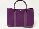 HERMES エルメス ガーデンパーティPM 36 トートバッグ トワルオフィシエ ネゴンダ カシス パープル □P刻印 超美品【中古】