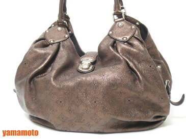 LOUIS VUITTON ルイヴィトン マヒナ マヒナL ショルダーバッグ パンチングレザー ブロンズ モルドレ M95766【中古】