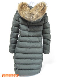 MONCLERモンクレールダウンジャケットレディースナイロンフードファーカーキ00美品【中古】