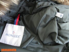 MONCLERモンクレールダウンジャケットレディースナイロンフードファーカーキ00美品【中古】