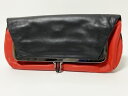 Christian Louboutin クリスチャン ルブタン クラッチバッグ チェーンショルダーバッグ 2WAY レザー ブラック レッド 美品 【中古】