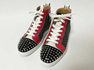 Christian Louboutin ꥹ ֥ LOU SPIKES ORLATO FLAT PAT/CANV  塼  ˡ å 41 1210917  š