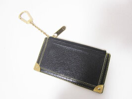 LOUISVUITTONルイヴィトンスハリポシェットクレコインケース小銭入れキーリングブラックゴールド金具M91824【中古】