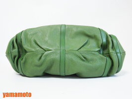 BVLGARIブルガリハンドバッグレザーグリーンゴールド金具【中古】