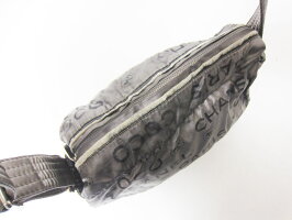 CHANELシャネルアンリミテッドショルダーバッグポーチ斜め掛けナイロンシルバーブラック【中古】