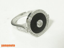 PIAGETピアジェリング指輪オニキスダイヤ750WG保証書52G34LC152美品【中古】