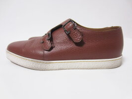 JOHNLOBBジョンロブメンズシューズ靴ダブルモンクレザーブラウンラバーソール71/2【中古】
