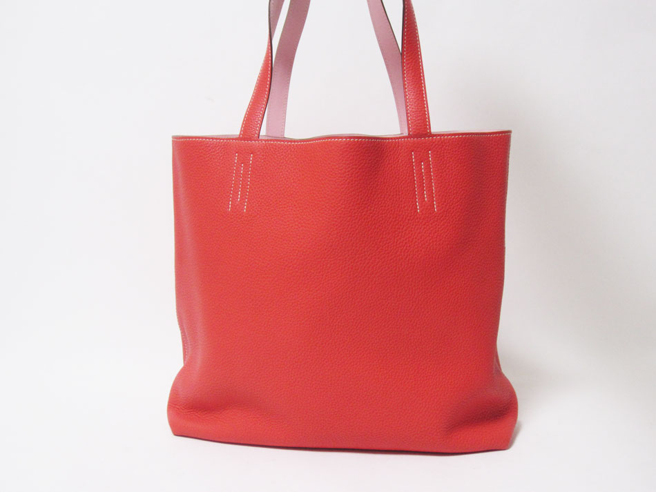 HERMES エルメス ドゥブルセンス36 トートバッグ リバーシブル トリヨンクレマンス ヴォースイフト ルージュ ピンク R刻印 超美品【中古】のサムネイル