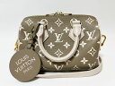 LOUIS VUITTON ルイヴィトン アンプラント レザー スピーディ・バンドリエール20 ボストンバッグ ショルダーストラップ カーキ ベージュ ホワイト...