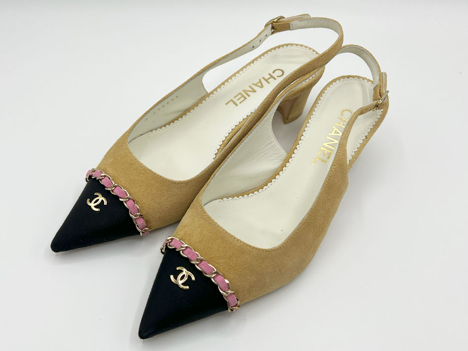 CHANEL ͥ ǥ ѥץ  slingbacks 󥰥Хå塼  ե ١ ԥ ...