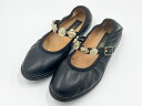 CHANEL シャネル レディース フラット シューズ 靴 Mary Janes メリージェーン ラムスキン ブラック サイズ:38.5 24A G45778 X01000 94305 【中古】