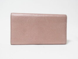 GUCCIグッチソーホー2つ折り長財布レザーメタリックピンク282414【中古】