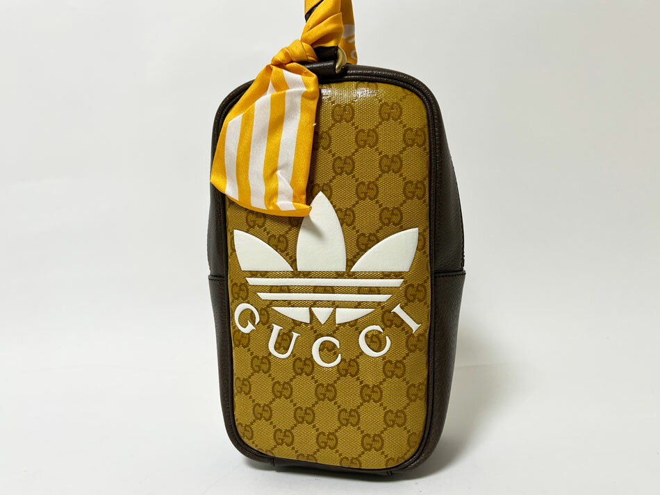 GUCCI adidas グッチ アディダス GG ミニ トップ ハンドルバッグ クラッチバッグ ツイリー付き 702387 703568 超美品 【中古】