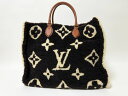 LOUIS VUITTON ルイヴィトン モノグラムテディ ムートン オンザゴーGM トートバッグ ショルダーバッグ 2WAY ダークブラウン ホワイト M55420 美品【中古】