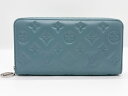 LOUIS VUITTON ルイヴィトン モノグラム エンボス ラムレザー ジッピーウォレット ファスナー 長財布 ブルーグラシエール M81707 美品【中古】(4)