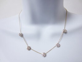 VanCleef&ArpelsVCAヴァンクリーフ&アーペルネックレスフルーレット5モチーフ750K18新品仕上げ【中古】