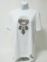 FENDI フェンディ カリート ラガーフェルド ストーンロゴ Tシャツ 半袖 ホワイト コットン サイズ:48 FY0626 1YN【中古】