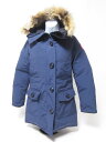 CANADA GOOSE カナダグース レディース ダウンジャケット BRONTE ブロンテ ネイビー ファー フード 2603JL XS 美品【中古】