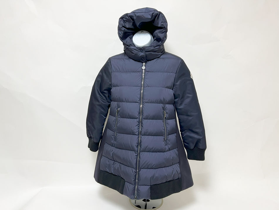 楽天ブランドショップ山本MONCLER モンクレール BLOIS GIUBBOTTO ブロイス ダウンジャケット フード キッズサイズ レディース ネイビー ナイロン 10 anni 140cm 【中古】