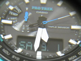 CASIOカシオPROTREKプロトレックトリプルセンサータフソーラー電波腕時計メンズウォッチPRW-6100Y-1AJF美品【中古】