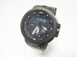 CASIOカシオPROTREKプロトレック電波ソーラーメンズウォッチ腕時計タフソーラーカーキPRW-7000-3JF美品【中古】