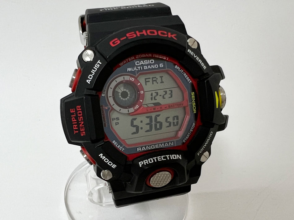 楽天ブランドショップ山本CASIO カシオ G-SHOCK Gショック RANGEMAN レンジマン タフソーラー 電波時計 メンズウォッチ 緊急消防援助隊コラボ GW-9400NFST-1AJR【中古】