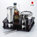 製品サイズ（容量）／アイスペール：約135×135×120mm（1,300&#13206;）、 ウォーターポット：約137×80×202mm（900&#13206;）、スタンド：約57×57×87mm（200&#13206;）、メジャーカップ：約120×42×24mm（30&#13206;）、木台：約296×226×70mm（860g）、材質/18-8ステンレス、木台・MDF本格ミニバーセット！ひとりでも良し！仲間とゆっくり楽しむ至福の時！あのお店に出かけるよりはるかに安上がり！（ウイスキーは含まれません）