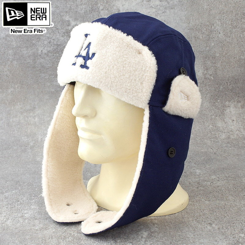 NEWERA ニューエラ ザ トラッパー フライトキャップ ロサンゼルス・ドジャース ダークロイヤルThe Trapper パイロットキャップ 帽子 CAP メンズ 男性 レディース 女性 防寒 ボア イヤーフラップ 2WAY 暖かい カジュアル アウトドア 冬