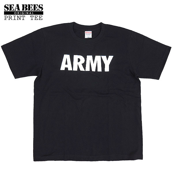 1点ならメール便可 オリジナルプリント 半袖Tシャツ 『ARMY』 【ブラック×ホワイト】