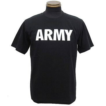 1点ならメール便可 オリジナルプリント 半袖Tシャツ 『ARMY』 【ブラック×ホワイト】