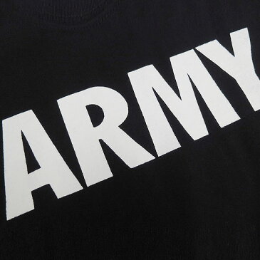 1点ならメール便可 オリジナルプリント 半袖Tシャツ 『ARMY』 【ブラック×ホワイト】