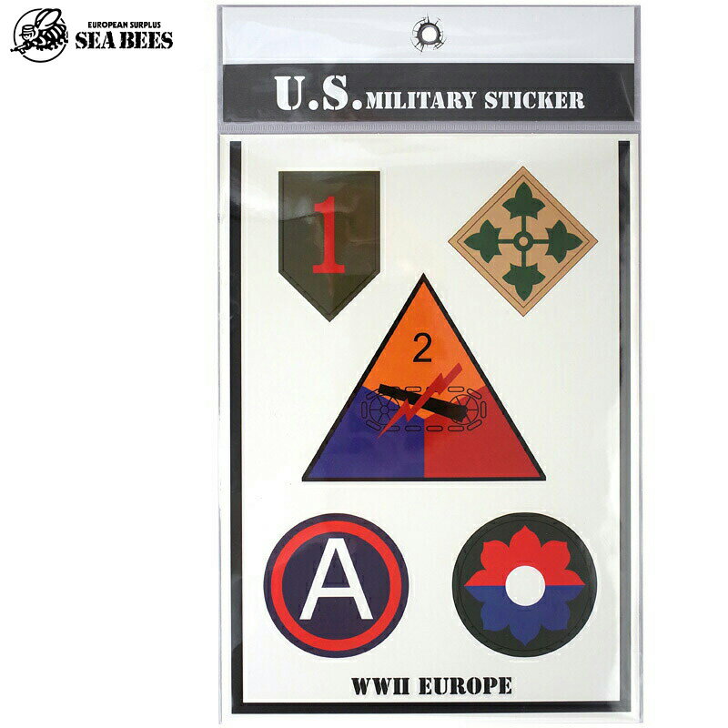 メール便可 米軍タイプ ミリタリーステッカー 『WW2 EUROPE』 EE589NNUSタイプ シール ミリタリーグッズ ミリタリーロゴ