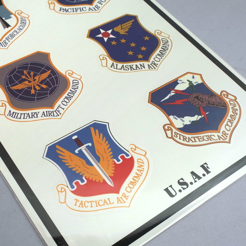 メール便可 米軍タイプ ミリタリーステッカー 『U.S.A.F』 EE586NNUSタイプ シール ミリタリーグッズ ミリタリーロゴ