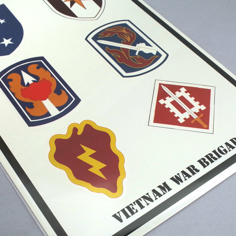 メール便可 米軍タイプ ミリタリーステッカー 『VIETNAM WAR BRIGADE』 EE591NNUSタイプ シール ミリタリーグッズ ミリタリーロゴ