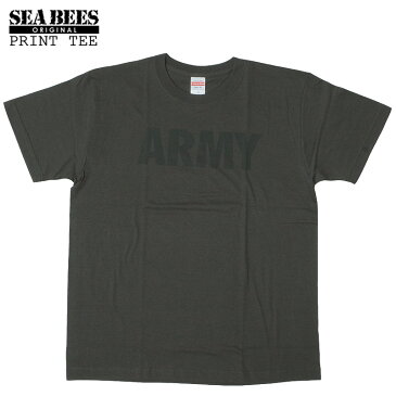 1点ならメール便可 オリジナルプリント 半袖Tシャツ 『ARMY』 【スミ×ブラック】