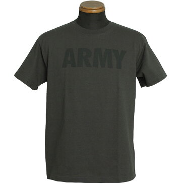 1点ならメール便可 オリジナルプリント 半袖Tシャツ 『ARMY』 【スミ×ブラック】