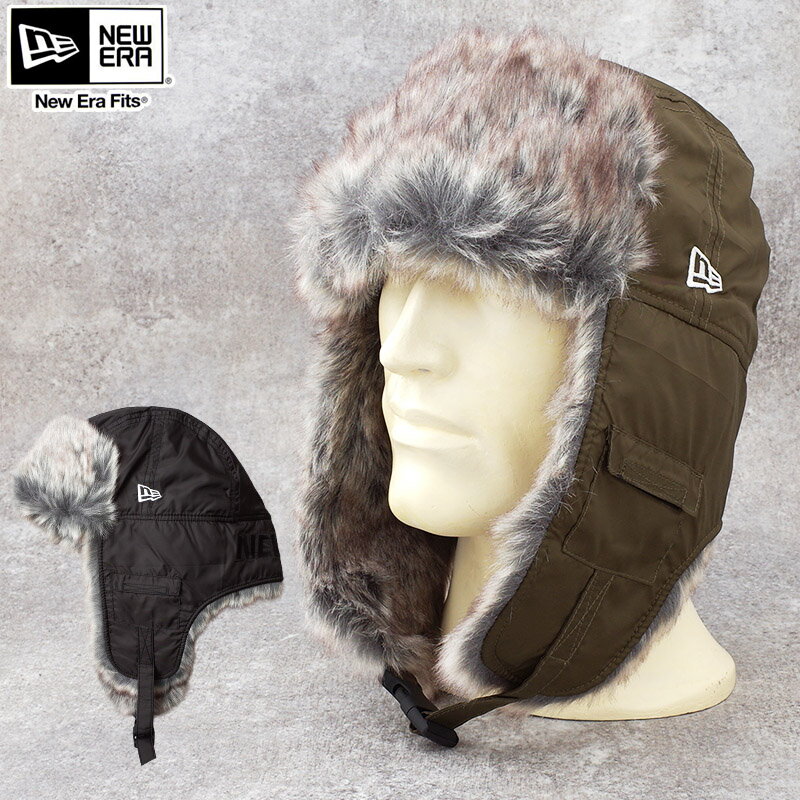 NEWERA ニューエラ ザ トラッパー ウォーターリペレント フェイクファー フライトキャップThe Trapper パイロットキャップ 撥水加工 超軽量TUFLEX(R) 帽子 CAP メンズ 男性 レディース 女性 防寒 ボア イヤーフラップ 2WAY 暖かい カジュアル アウトドア 冬