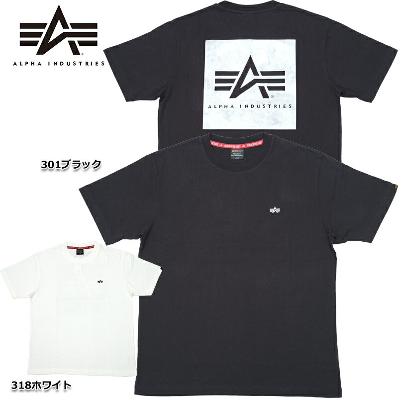 1点ならメール便可 ALPHA社 アルファ #TC1620 半袖 バックプリント ボックスロゴ Tシャツメンズ 男性 ティーシャツ ショートスリーブ トップス ミリタリー カジュアル 春 夏 秋 BLURCAMO BOXLOGO