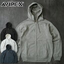 AVIREX アビレックス #7833931005 デイリー 長袖 ジップアップ スウェット パーカー DAILY メンズ 男性 トップス ロングスリーブ スエット 普段着 部屋着 無地 フード アメカジ カジュアル 春 夏 秋 冬